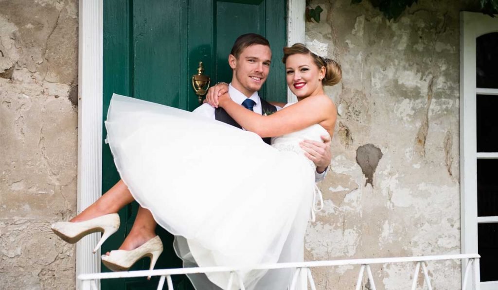 Wedding Photograph in The Secret Garden Kingswood Hotel Burntisland Fife East Scotland