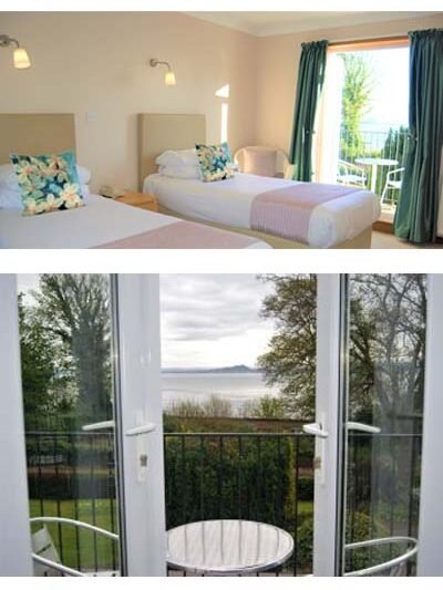 Kingswood Hotel accommodation twin room with sea view and balcony in Fife Scotland